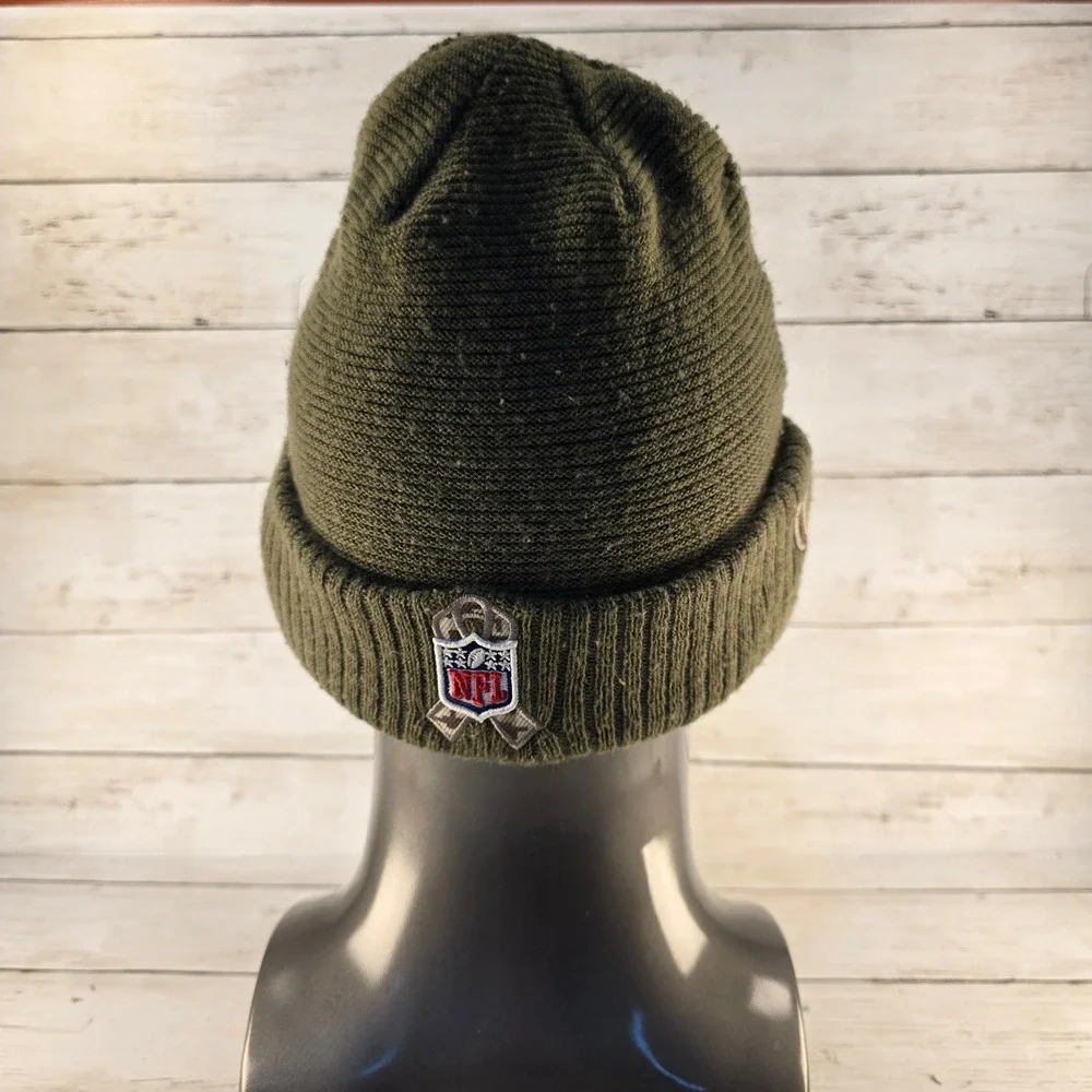 New Era Denver Broncos Salute to Service Beanie Olive Green NFL Knit Hat USA